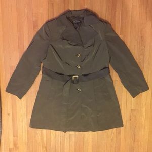 Jones New York Collection Olive Green Trench Coat